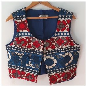 Vintage The Villager Cottagecore floral print vest